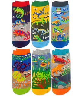 Jefferies Socks Boys Fun Reptile Pattern Crew Socks 6 Pair Pack