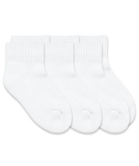 Jefferies Socks Girls Boys Seamless Smooth Toe Sport Quarter Non-Cushion White Socks 3 Pair Pack