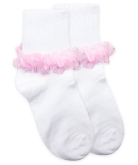 Jefferies Socks Girls Pretty Tutu Ruffle Lace Turn Cuff Socks 1 Pair