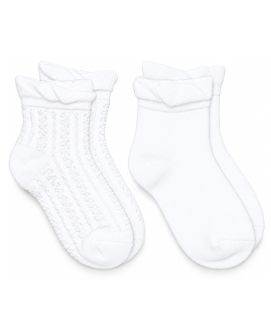 Jefferies Socks Girls & Womens Cotton Ruffle Crew Socks 2 Pair Pack