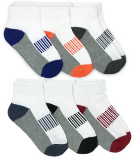 Jefferies Socks Boys Arch Support Half Cushion Sport Quarter Socks 6 Pair Pack