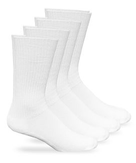 Carolina Ultimate Mens Womens Non-Binding Half Cushion Rib Crew Socks 4 Pair Pack