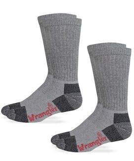 Wrangler Riggs Mens Steel Toe Cushion Cotton Boot Crew Socks 2 Pair Pack