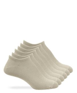 Womens Pima Cotton Low Cut No Show Liner Ankle Socks 6 Pair Pack