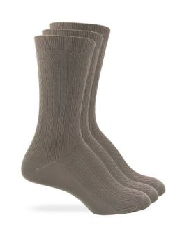 Womens Cable Knit Pattern Nylon Crew Socks 3 Pair Pack