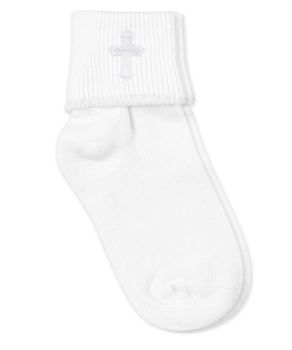 Jefferies Socks Kids Smooth Toe Cross Baptism Cotton Turn Cuff Dress Socks 1 Pair