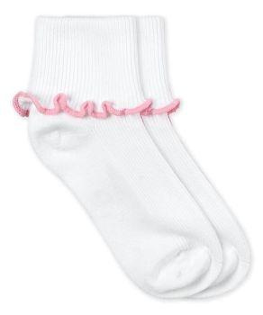 Jefferies Socks Girls Ripple Trim Turn Cuff Socks 1 Pair
