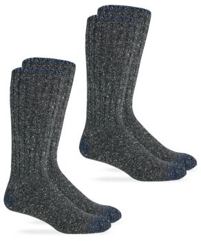 Wise Blend Mens Merino Wool Blend Marl Mid Calf Boot Socks 2 Pair Pack