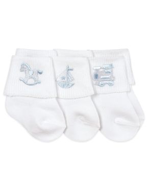Jefferies Socks Baby Boy Applique Collection Turn Cuff Socks 3 Pair Pack