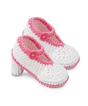 Jefferies Socks Baby Girls High Heel Crochet Bootie Crib Shoes 1 Pair