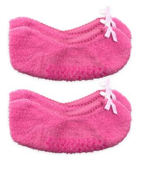 Jefferies Socks Girls Fuzzy Footie Slipper Socks with Bow Accents 2 Pair Pack