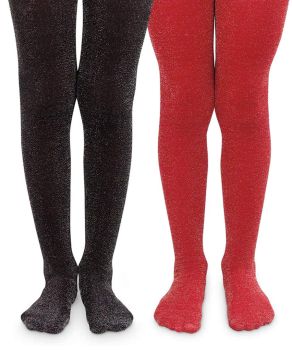 Jefferies Socks Girls Sparkly Bling Lurex Tights 2 Pair Pack
