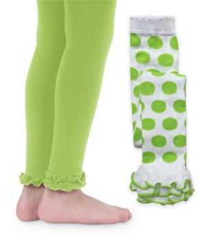 Jefferies Socks Girls Polka Dot & Ruffle Trim Footless Tights 2 Pair Pack
