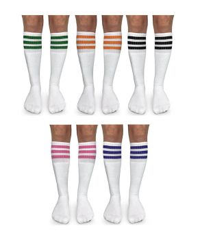 Jefferies Socks Girls Boys Women Girls Boys Stripe Knee High Tube Socks 5 Pair Pack