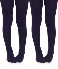 Jefferies Socks Girls School Uniform Classic Cotton Tights 2 Pair Pack