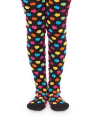 Jefferies Socks Girls Fuzzy Rainbow Polka Dot Tights 1 Pair