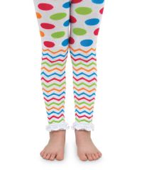 Jefferies Socks Girls Colorful Fashion Chevron Pattern Ruffle Footless Tights 1 Pair