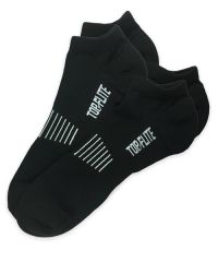Top Flite Mens Sport Low Cut Cushioned Heel and Toe Socks 2 Pair Pack with Arch Support