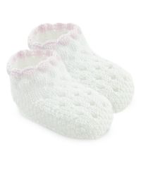 Jefferies Socks Baby Girls Pointelle Bubble Bootie Crib Shoes 1 Pair