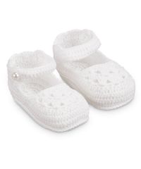 Jefferies Socks Baby Girls Mary Jane Crochet Bootie Crib Shoes 1 Pair