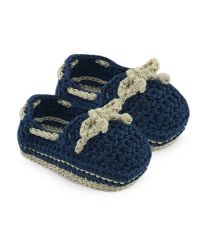 Jefferies Socks Baby Boys Boat Shoe Crochet Bootie Crib Shoes 1 Pair
