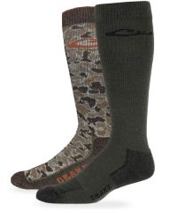 Drake Mens Camo Merino Wool Ultra-Dri Tall Over the Calf Boot Sock System 2 Pair Pack