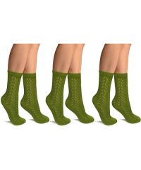Womens Soft Cashmere Fashion Pattern Crew Socks 3 Pair Pack