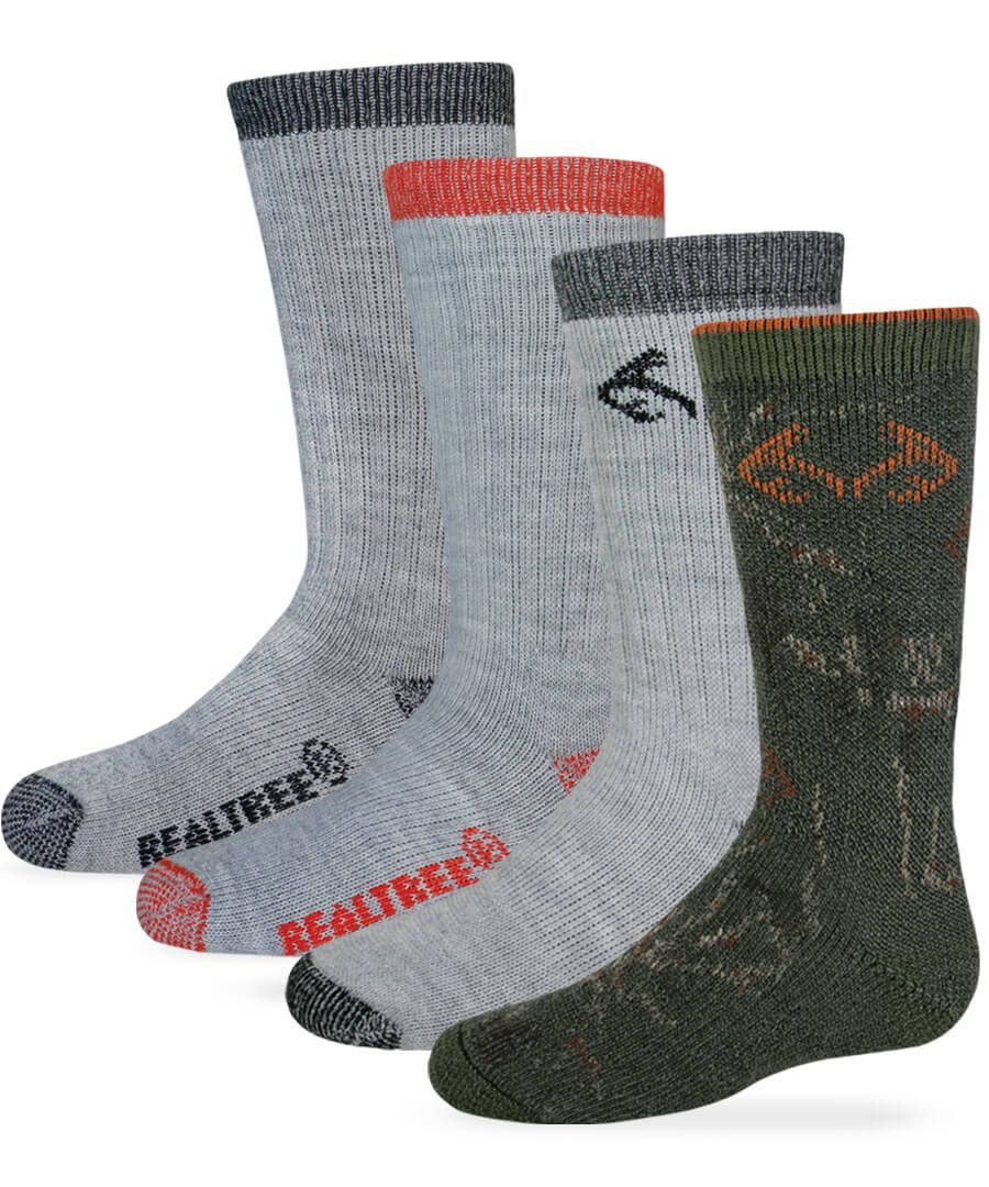REALTREE Merino Wool 80%  Hiker Socks 4 pair 